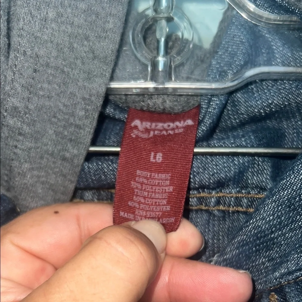 Arizona Jean Company Blue and Gray Hybrid Jean Jacket